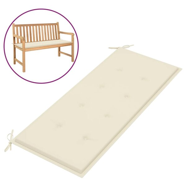 vidaXL Gartenbank-Auflage Creme 120x50x3 cm Oxford-Gewebe