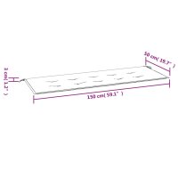 vidaXL Gartenbank-Auflage Creme 150x50x3 cm Oxford-Gewebe