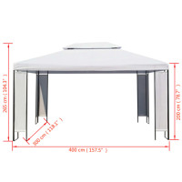 vidaXL Gartenpavillon Weiß 3×4 m