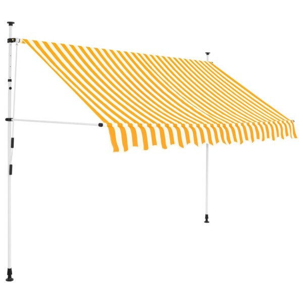 vidaXL Einziehbare Markise Handbetrieben 300 cm Orange/Wei&szlig; Gestreift