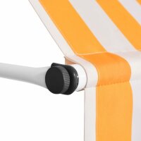 vidaXL Einziehbare Markise Handbetrieben 350 cm Orange/Wei&szlig; Gestreift