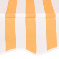 vidaXL Einziehbare Markise Handbetrieben 350 cm Orange/Wei&szlig; Gestreift