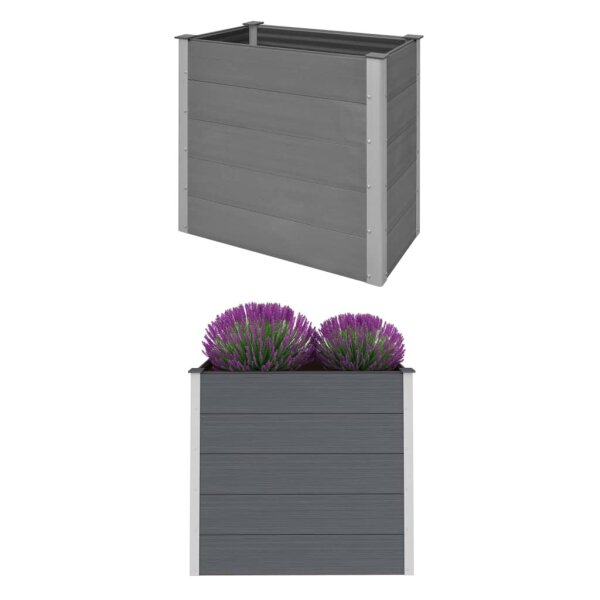 vidaXL Garten-Hochbeet WPC 100 x 50 x 91 cm Grau