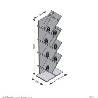 FMD Geometrisches B&uuml;cherregal Eiche-Optik und Schwarz