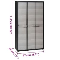 vidaXL Gartenschrank mit 4 Regalen Schwarz und Grau