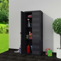 vidaXL Gartenschrank mit 3 Regalen Schwarz