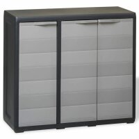 vidaXL Gartenschrank mit 2 Regalen Schwarz und Grau