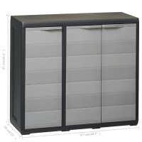 vidaXL Gartenschrank mit 2 Regalen Schwarz und Grau