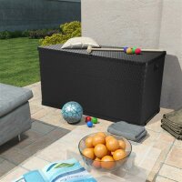 vidaXL Garten-Aufbewahrungsbox Anthrazit 120x56x63 cm PP Rattan