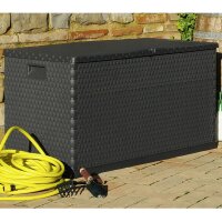 vidaXL Garten-Aufbewahrungsbox Anthrazit 120x56x63 cm PP Rattan