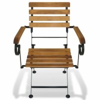 vidaXL Klappbare Gartenstühle 2 Stk. Stahl und Massivholz Akazie