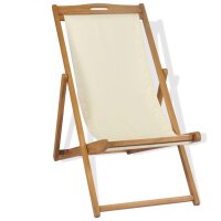 vidaXL Liegestuhl Teak 56&times;105&times;96 cm Creme