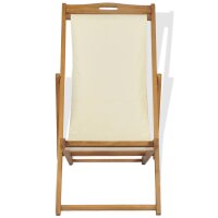 vidaXL Liegestuhl Teak 56&times;105&times;96 cm Creme