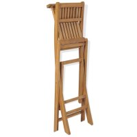 vidaXL 3-tlg. Bistro-Set mit Klappst&uuml;hlen Massivholz Teak