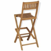 vidaXL Klappbare Garten-Barhocker 2 Stk. Massivholz Teak