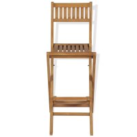 vidaXL Klappbare Garten-Barhocker 2 Stk. Massivholz Teak