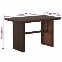 vidaXL 3-tlg. Bistro-Set mit Auflagen Poly Rattan Braun