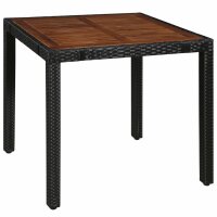 vidaXL 5-tlg. Garten-Essgruppe Poly Rattan Akazie Massivholz Schwarz