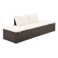 vidaXL Gartenbett Braun 195&times;60 cm Poly Rattan