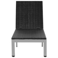 vidaXL Sonnenliege mit Rollen Poly Rattan Schwarz