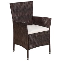 vidaXL 3-tlg. Bistro-Set Poly Rattan Braun