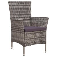 vidaXL 3-tlg. Bistro-Set Poly Rattan Grau