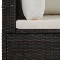 vidaXL 4-tlg. Garten-Lounge-Set mit Auflagen Poly Rattan Braun