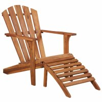 vidaXL Adirondack-Gartensessel mit Fußablage Akazie...