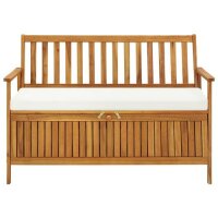 vidaXL Garten Aufbewahrungsbank Akazienholz Massiv 120 x 63 x 84 cm