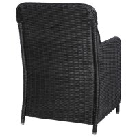 vidaXL Gartenst&uuml;hle mit Polster 2 Stk. Poly Rattan Schwarz