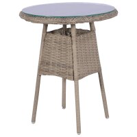 vidaXL 3-tlg. Bistro-Set mit Kissen Poly Rattan Braun