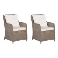 vidaXL 3-tlg. Bistro-Set mit Auflagen und Kissen Poly Rattan Braun