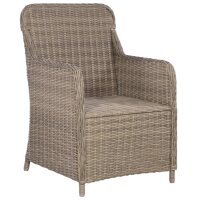 vidaXL 3-tlg. Bistro-Set mit Auflagen und Kissen Poly Rattan Braun