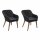 vidaXL Gartenstühle mit Polstern 2 Stk. Poly Rattan Schwarz