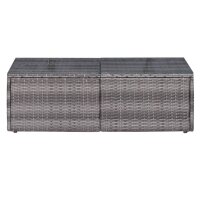 vidaXL 6-tlg. Garten-Sofagarnitur mit Polstern&amp;Kissen Poly Rattan Grau