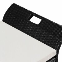 vidaXL Truhenbank mit Polster 138 cm Poly Rattan Schwarz