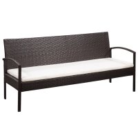 vidaXL 5-tlg. Garten-Lounge-Set mit Auflagen Poly Rattan Braun