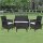 vidaXL 4-tlg. Garten-Lounge-Set mit Auflagen Poly Rattan Schwarz