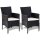 vidaXL 4-tlg. Garten-Lounge-Set mit Auflagen Poly Rattan Schwarz