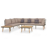 vidaXL 4-tlg. Garten-Lounge-Set mit Auflagen Massivholz...