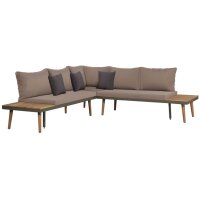 vidaXL 4-tlg. Garten-Lounge-Set mit Auflagen Massivholz Akazie Braun