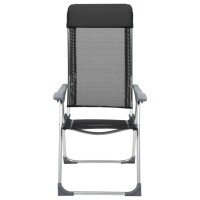 vidaXL Klappbare Campingst&uuml;hle 2 Stk. Aluminium Schwarz