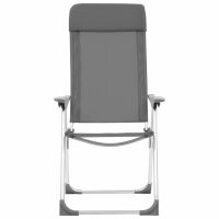 vidaXL Klappbare Campingst&uuml;hle 4 Stk. Grau Aluminium