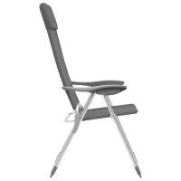 vidaXL Klappbare Campingst&uuml;hle 4 Stk. Grau Aluminium