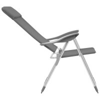 vidaXL Klappbare Campingst&uuml;hle 4 Stk. Grau Aluminium