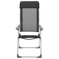 vidaXL Klappbare Campingst&uuml;hle 4 Stk. Aluminium Schwarz