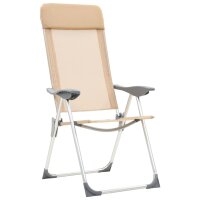 vidaXL Klappbare Campingst&uuml;hle 4 Stk. Aluminium Creme