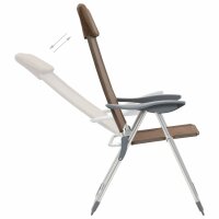 vidaXL Klappbare Campingst&uuml;hle 2 Stk. Aluminium Braun