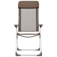 vidaXL Klappbare Campingst&uuml;hle 2 Stk. Aluminium Braun