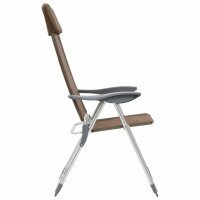 vidaXL Klappbare Campingst&uuml;hle 2 Stk. Aluminium Braun